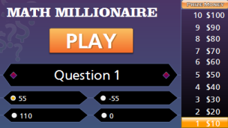 Changing Fractions and Decimals to Percents Millionaire Game
